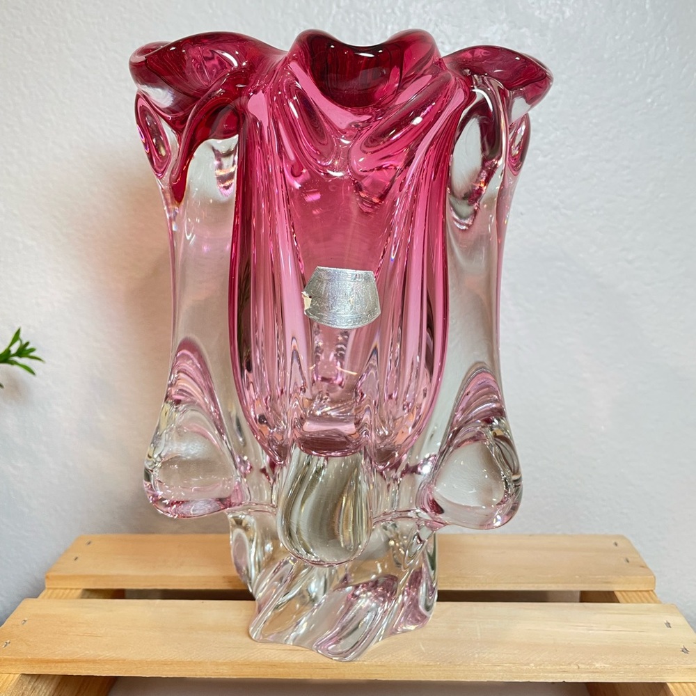 Czech Chribska Glass Vase by Josef Hospodka. Gorgeous! Vintage 1950s
